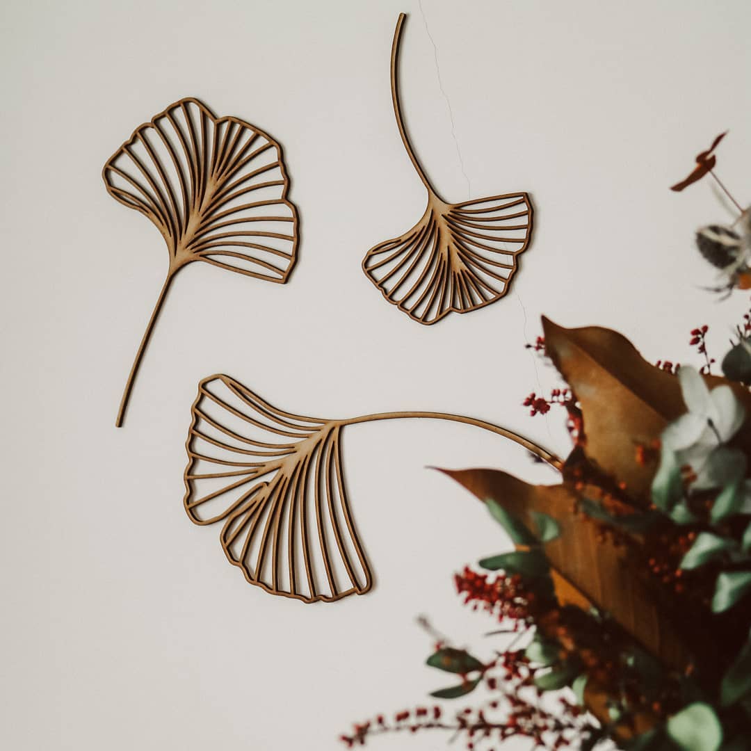 Pack 3 Ginkgo Biloba em MDF