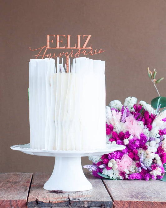 Cake topper Feliz Aniversário