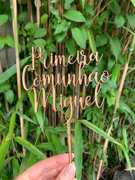 Cake topper Personalizado Primeira Comunhão